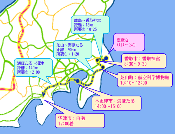6日目の計画マップ